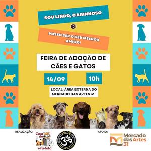 Mercado das Artes 31 realiza primeira edição da Feira de adoção de cães e gatos