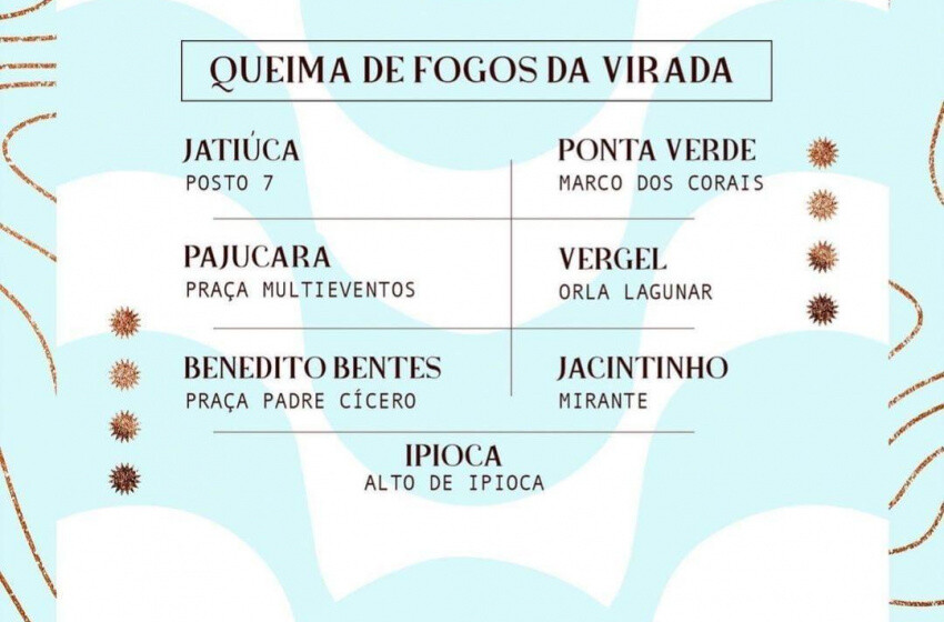 Maceió terá queima de fogos em sete pontos da capital; confira a programação