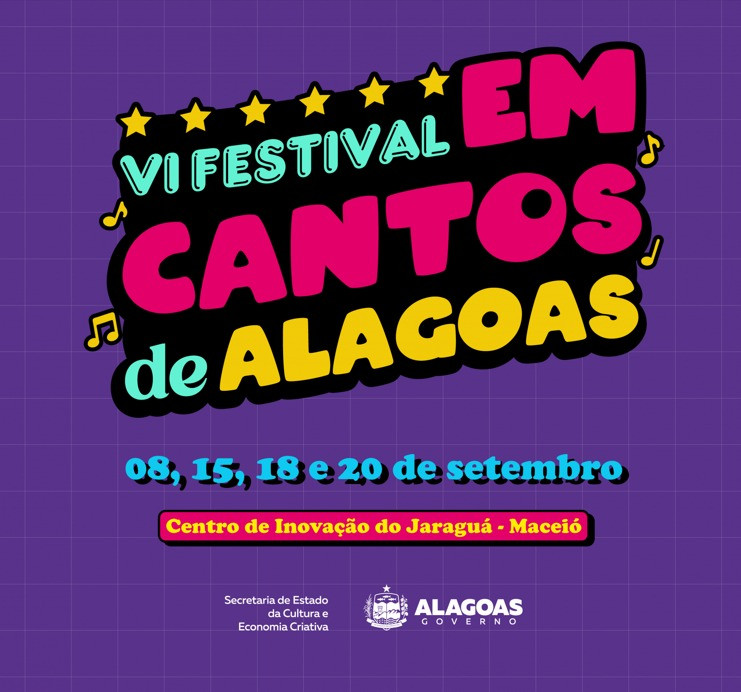 6º Festival Em Cantos de Alagoas celebra talentos da música popular a partir deste domingo (8)