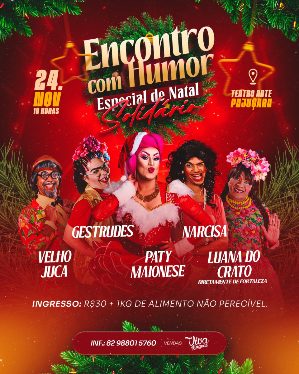 Drag Queen Paty Maionese realiza Encontro com Humor Solidário no próximo dia 24 de novembro