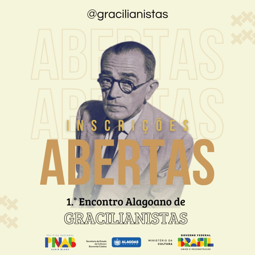 Abertas inscrições para o 1º Encontro Alagoano de Gracilianistas, em Palmeira dos Índios